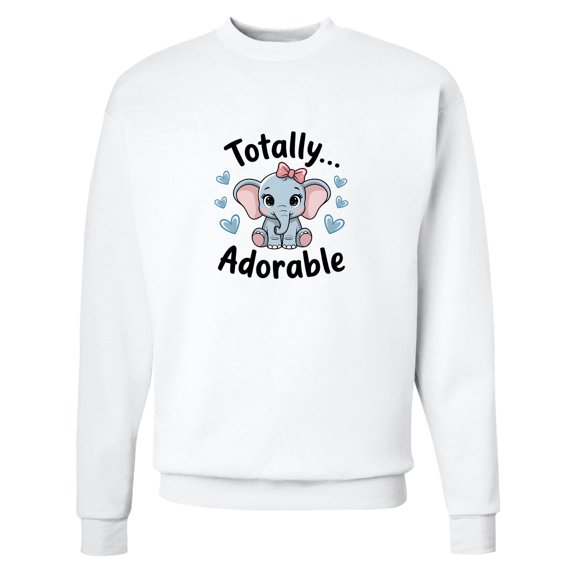 Inktastic Totally Adorable Baby Elephant Adult Sweatshirt