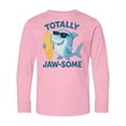 thumbnail image 1 of Inktastic Totally Jaw-some Shark with Surfboard and Goggles Long Sleeve Youth T-Shirt, 1 of 5