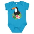 thumbnail image 1 of Inktastic Toucan with Hawaiian Flowers Boys or Girls Baby Bodysuit, 1 of 5
