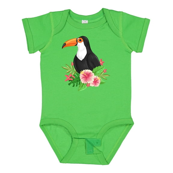 Inktastic Toucan with Hawaiian Flowers Boys or Girls Baby Bodysuit