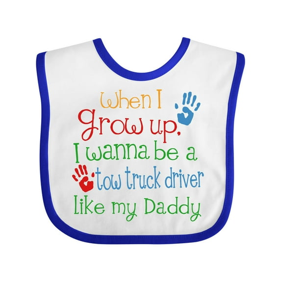 Inktastic Tow Truck Driver Like Daddy Boys or Girls Baby Bib