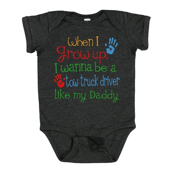 Inktastic Tow Truck Driver Like Daddy Boys or Girls Baby Bodysuit