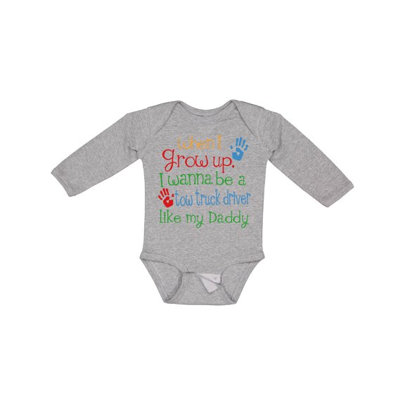Inktastic Tow Truck Driver Like Daddy Boys or Girls Long Sleeve Baby Bodysuit