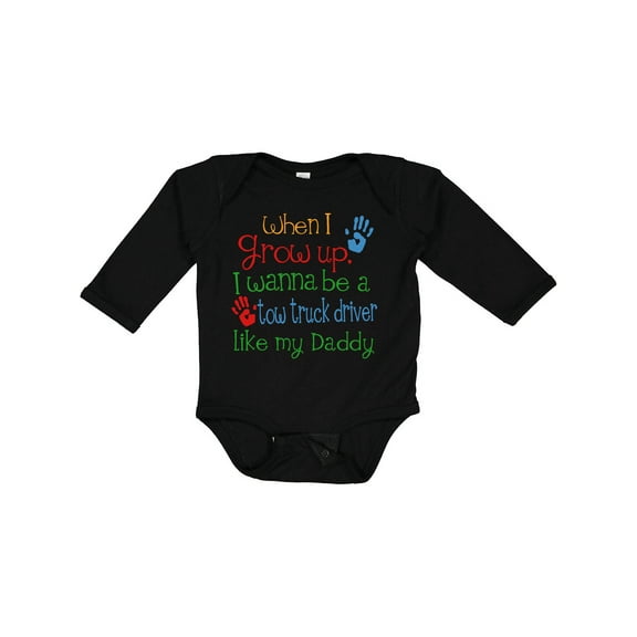 Inktastic Tow Truck Driver Like Daddy Boys or Girls Long Sleeve Baby Bodysuit