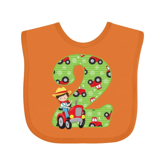 Inktastic Tractor Boy 2nd Birthday Boys Baby Bib