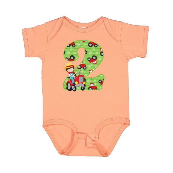 Inktastic Tractor Boy 2nd Birthday Boys Baby Bodysuit