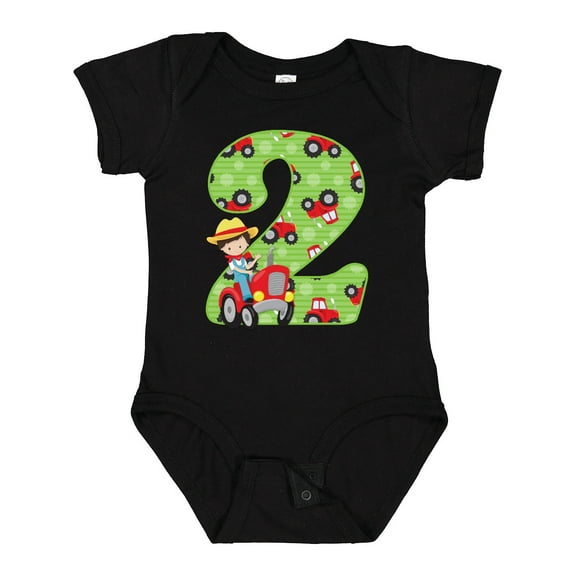 Inktastic Tractor Boy 2nd Birthday Boys Baby Bodysuit