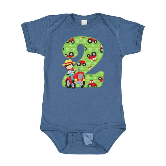 Inktastic Tractor Boy 2nd Birthday Boys Baby Bodysuit
