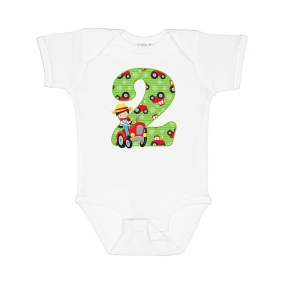 Inktastic Tractor Boy 2nd Birthday Boys Baby Bodysuit
