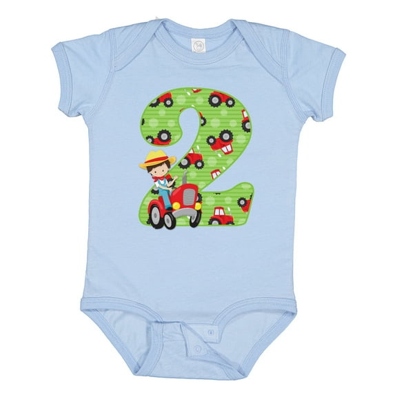 Inktastic Tractor Boy 2nd Birthday Boys Baby Bodysuit