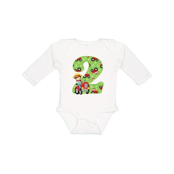 Inktastic Tractor Boy 2nd Birthday Boys Long Sleeve Baby Bodysuit