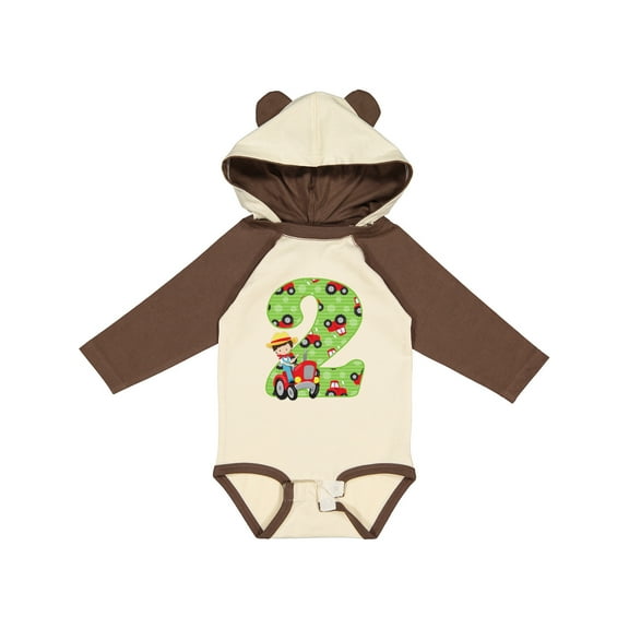 Inktastic Tractor Boy 2nd Birthday Boys Long Sleeve Baby Bodysuit