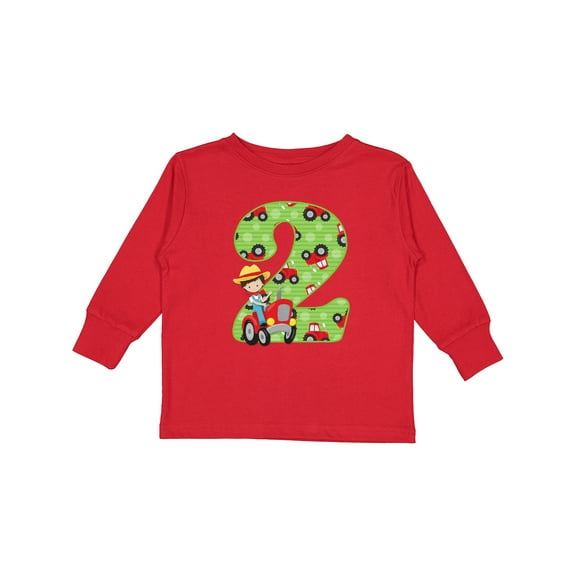 Inktastic Tractor Boy 2nd Birthday Boys Long Sleeve Toddler T-Shirt