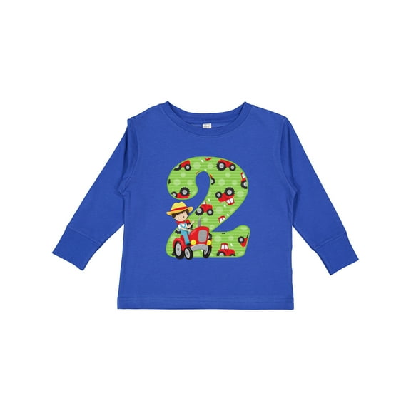 Inktastic Tractor Boy 2nd Birthday Boys Long Sleeve Toddler T-Shirt