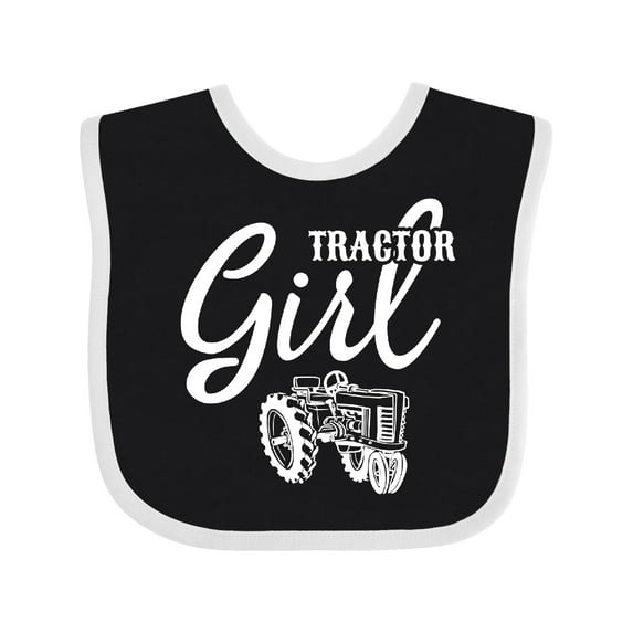 Inktastic Tractor Girl Girls Baby Bib