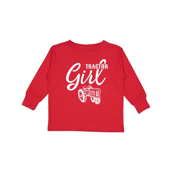 Inktastic Tractor Girl Girls Long Sleeve Toddler T-Shirt