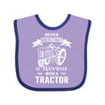 thumbnail image 1 of Inktastic Tractor Woman Girls Baby Bib, 1 of 4