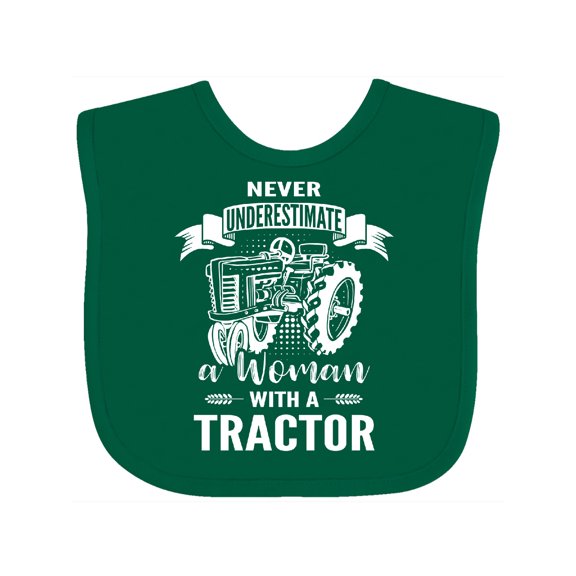 Inktastic Tractor Woman Girls Baby Bib