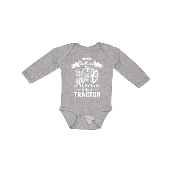 Inktastic Tractor Woman Girls Long Sleeve Baby Bodysuit