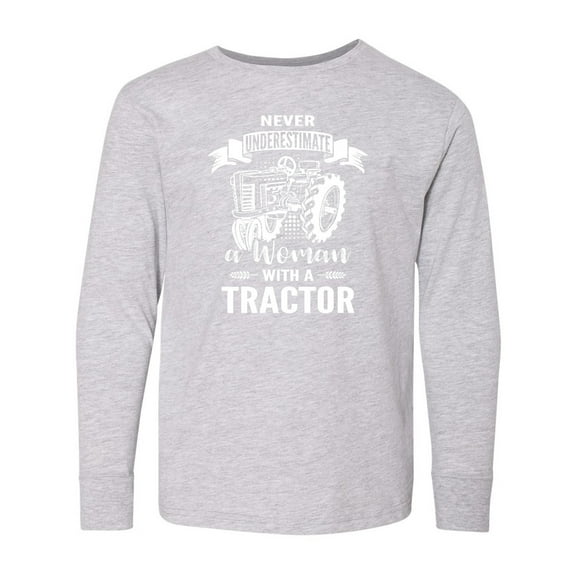 Inktastic Tractor Woman Long Sleeve Youth T-Shirt