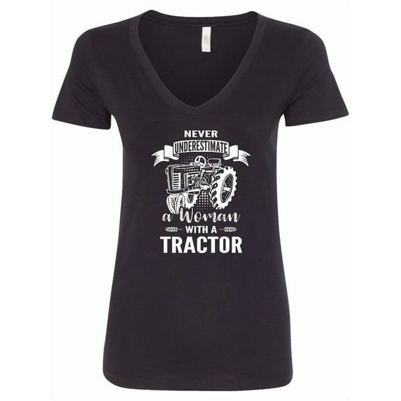 Inktastic Tractor Woman Women's V-Neck T-Shirt