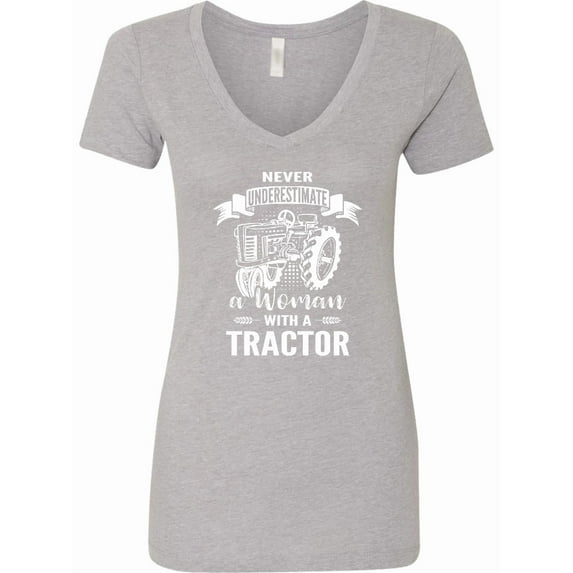 Inktastic Tractor Woman Women's V-Neck T-Shirt