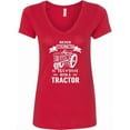 thumbnail image 1 of Inktastic Tractor Woman Women's V-Neck T-Shirt, 1 of 5