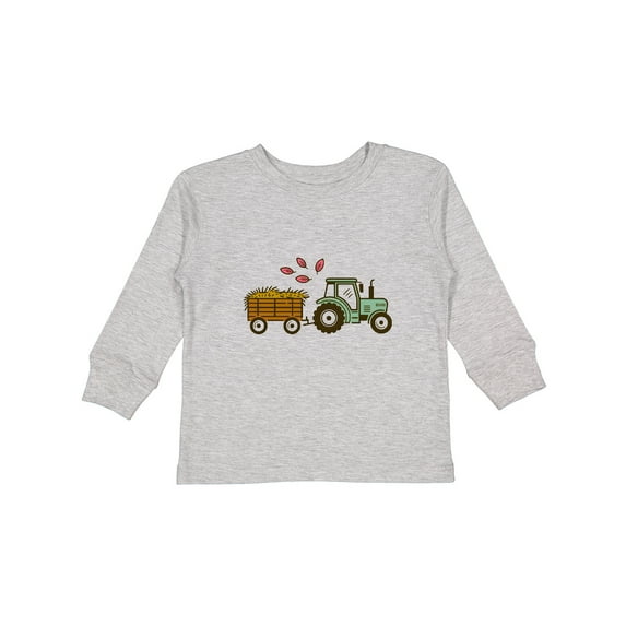 Inktastic Tractor and Hay Wagon Boys or Girls Long Sleeve Toddler T-Shirt