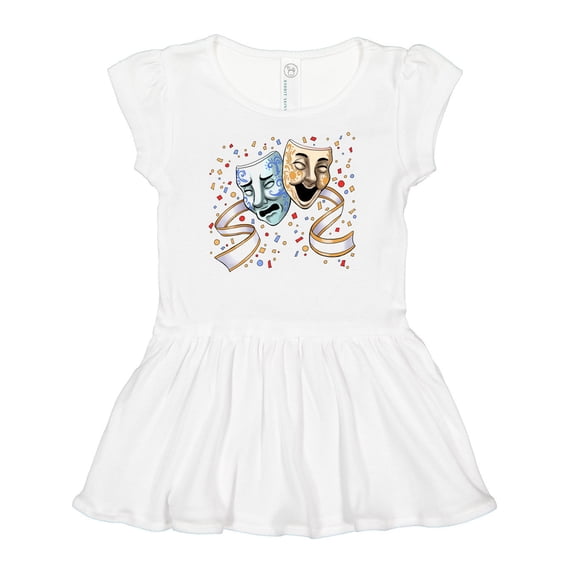 Inktastic Tragedy and Comedy Stage Masks Girls Baby Dress