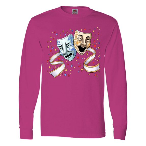 Inktastic Tragedy and Comedy Stage Masks Long Sleeve T-Shirt