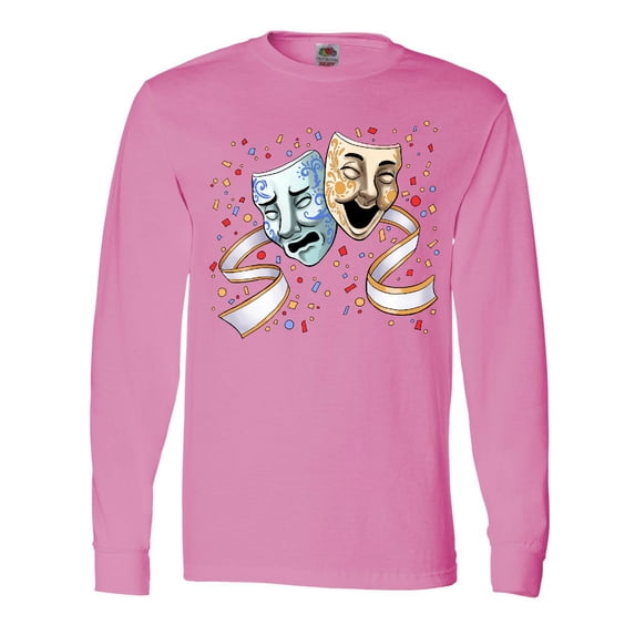 Inktastic Tragedy and Comedy Stage Masks Long Sleeve T-Shirt