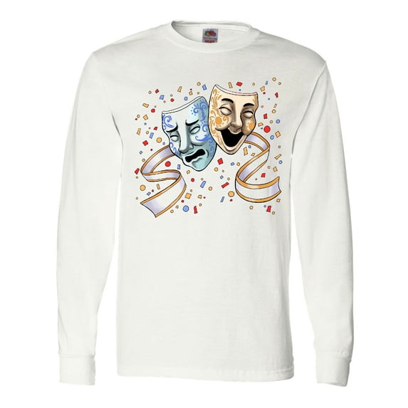 Inktastic Tragedy and Comedy Stage Masks Long Sleeve T-Shirt