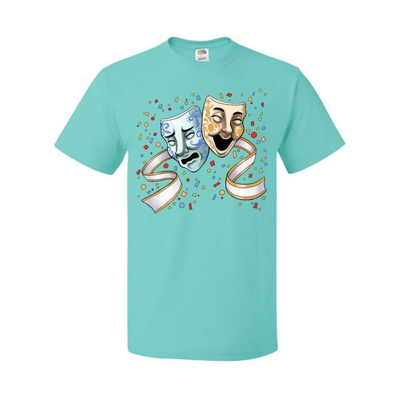 Inktastic Tragedy and Comedy Stage Masks T-Shirt