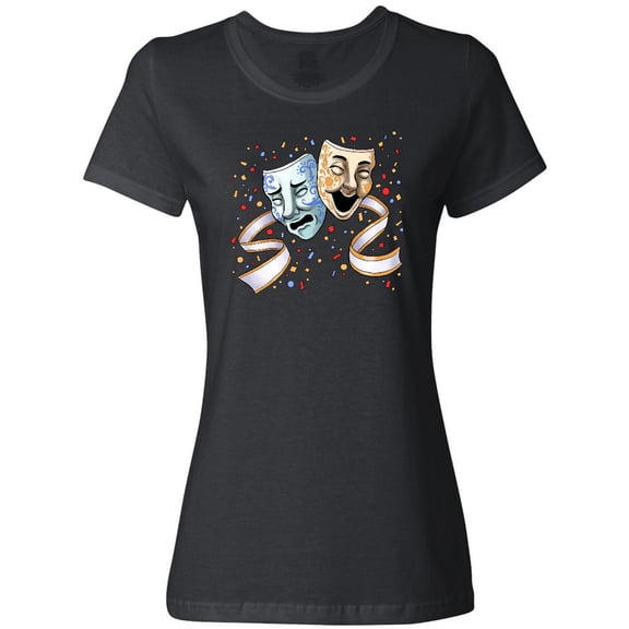 Inktastic Tragedy and Comedy Stage Masks Women's T-Shirt