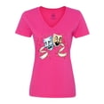 thumbnail image 1 of Inktastic Tragedy and Comedy Stage Masks Women's V-Neck T-Shirt, 1 of 5
