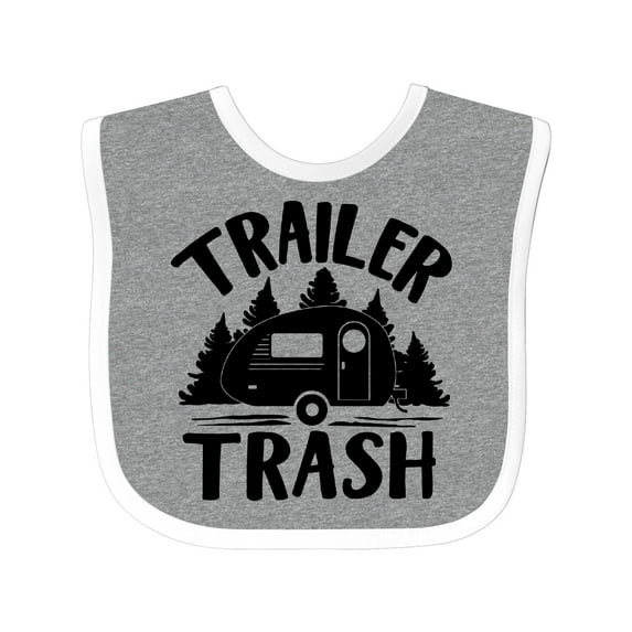 Inktastic Trailer Trash- Camping Humor Boys or Girls Baby Bib