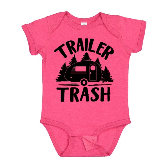 Inktastic Trailer Trash- Camping Humor Boys or Girls Baby Bodysuit