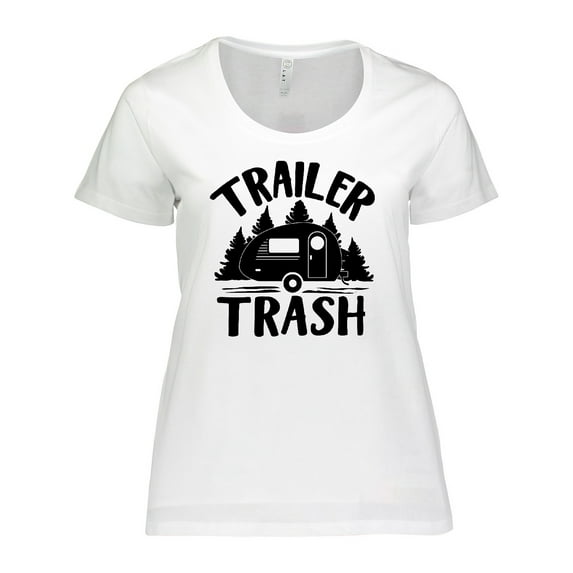 Inktastic Trailer Trash- Camping Humor Women's Plus Size T-Shirt
