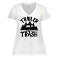 thumbnail image 1 of Inktastic Trailer Trash- Camping Humor Women's Plus Size V-Neck T-Shirt, 1 of 5