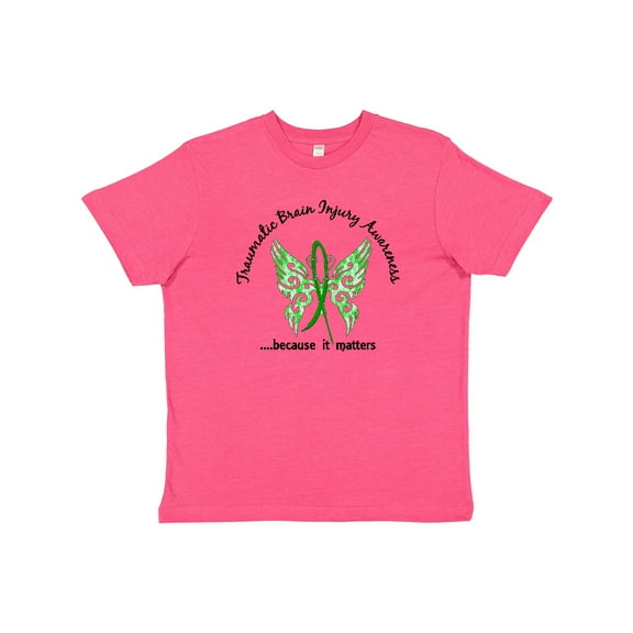 Inktastic Traumatic Brain Injury TBI Butterfly 6.1 Youth T-Shirt