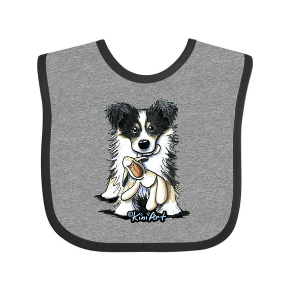Inktastic Tri-Color Border Collie Boys or Girls Baby Bib
