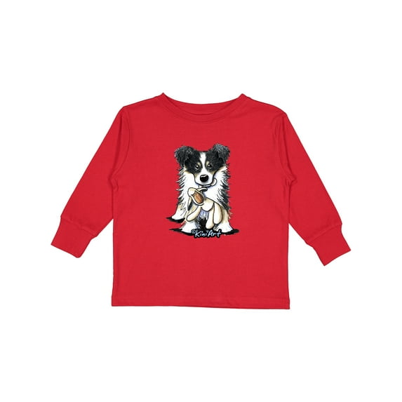Inktastic Tri-color Border Collie Boys or Girls Long Sleeve Toddler T-Shirt