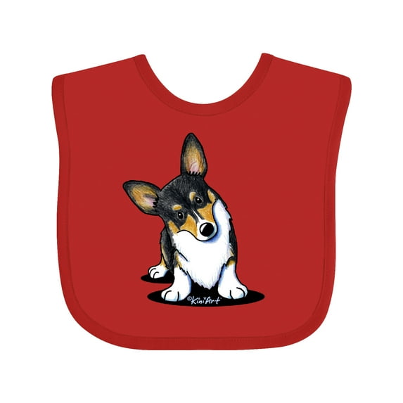Inktastic Tri Color Corgi Boys or Girls Baby Bib