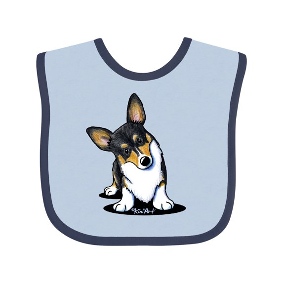 Inktastic Tri Color Corgi Boys or Girls Baby Bib