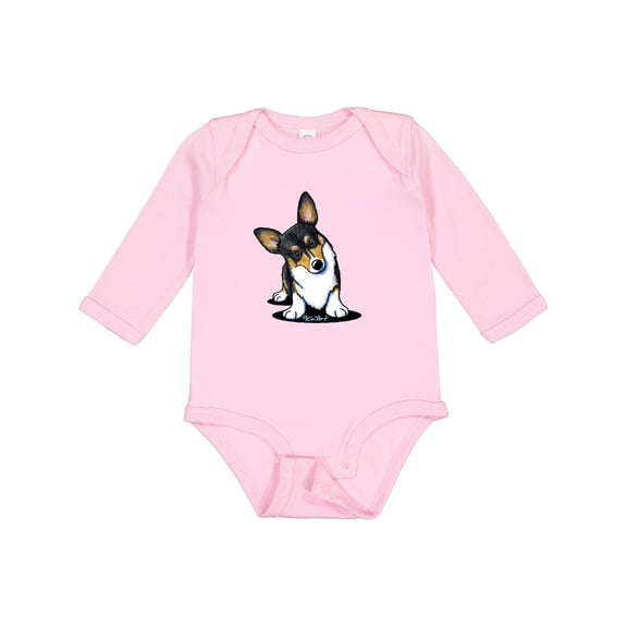 Inktastic Tri Color Corgi Boys or Girls Long Sleeve Baby Bodysuit