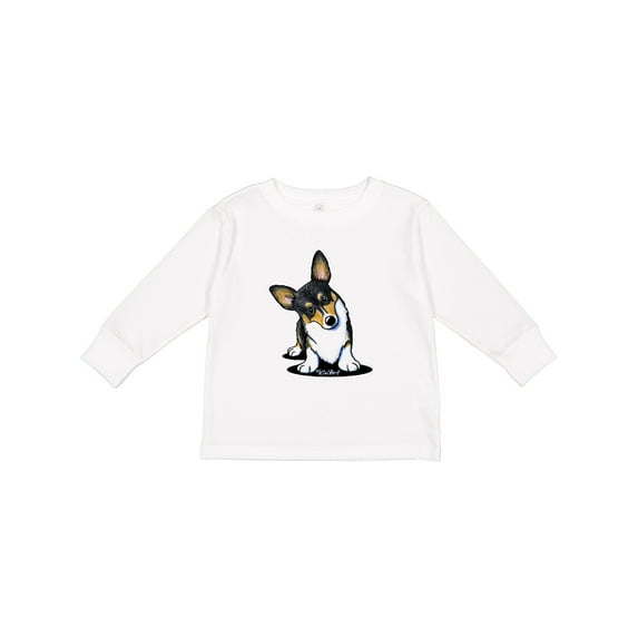Inktastic Tri Color Corgi Boys or Girls Long Sleeve Toddler T-Shirt