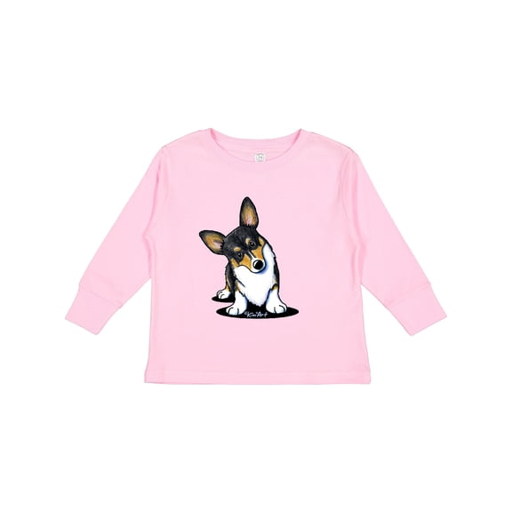 Inktastic Tri Color Corgi Boys or Girls Long Sleeve Toddler T-Shirt