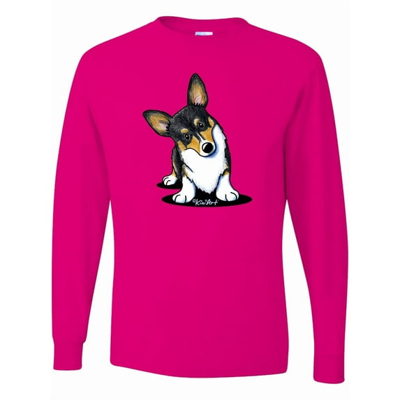 Inktastic Tri Color Corgi Long Sleeve T-Shirt