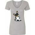 thumbnail image 1 of Inktastic Tri Color Corgi Women's V-Neck T-Shirt, 1 of 5