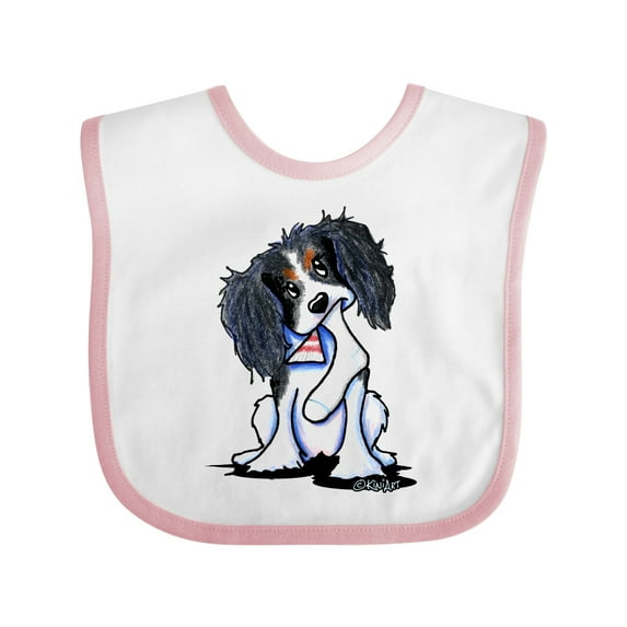 Inktastic Tri Color King Charles Spaniel Boys or Girls Baby Bib